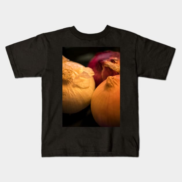 Trio of Onions Kids T-Shirt by jecphotography